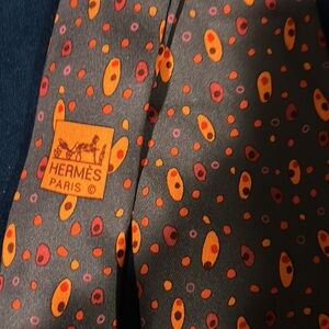 Hermes tie orange pattern